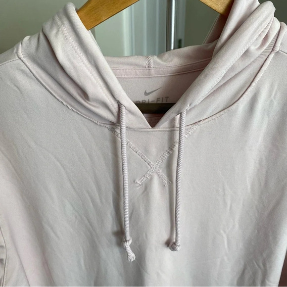 Nike Dri Fit Light Pink Pullover Hoodie Baby Pink Pullover Front Pocket Size XL - Picture 7 of 7